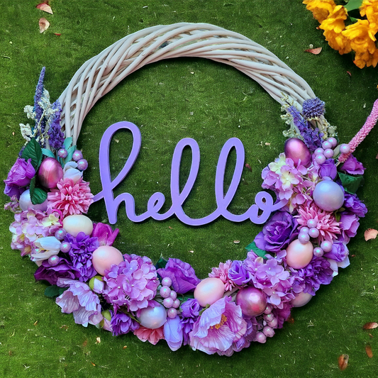 Lavender Hospitality | Purple | Spring / Easter | 18" Wicker Wreath