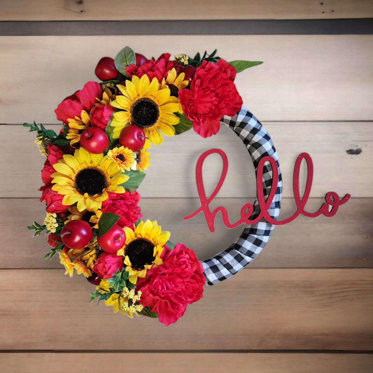 Teacher's Pet | Red, Yellow, Black& White | Fall / Everyday | 18" Grapevine Wreath